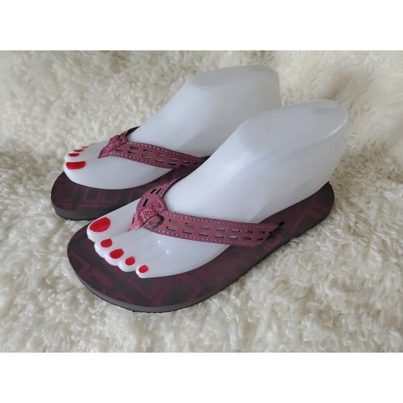 Teva Sandals Womens 6 Betsy Flip Flop Flats Comfort Pink Leather Slip On - Picture 3 of 8